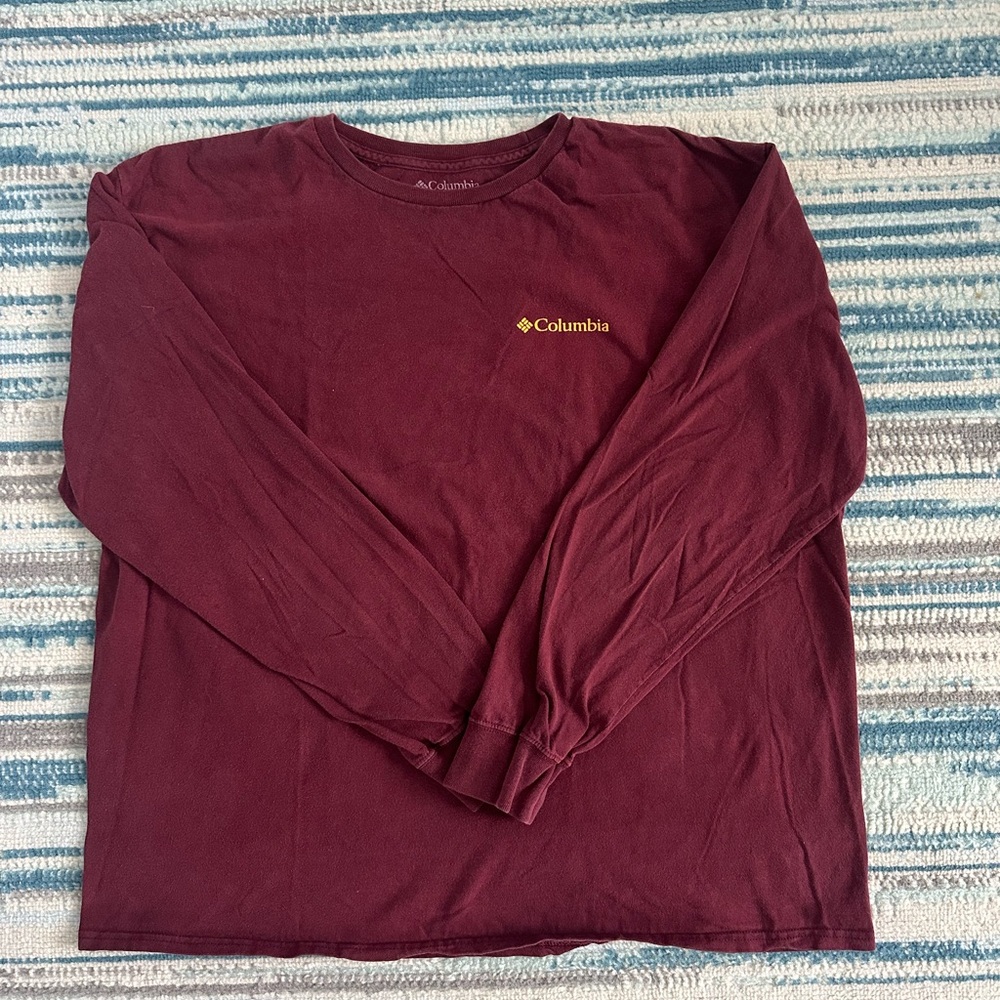 Columbia Men's Burgundy Long Sleeve Tee